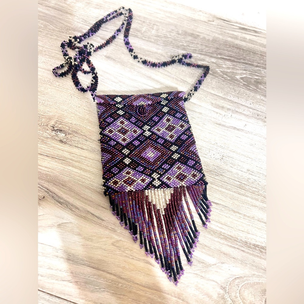 Handmade Native American Glass Bead Medicine Bag